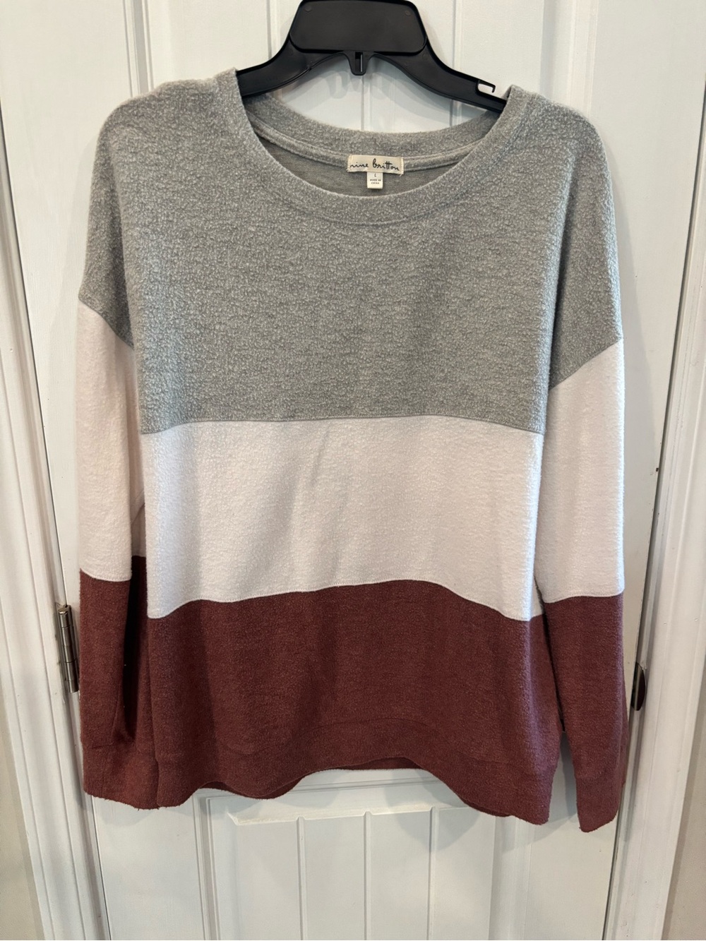 nine britton Colorblock Pullover Sweater